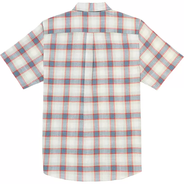 Dubinik® Mens Button Down Short Sleeve Shirt 100% Cotton Plaid Casual Oxford Shirts with Pocket