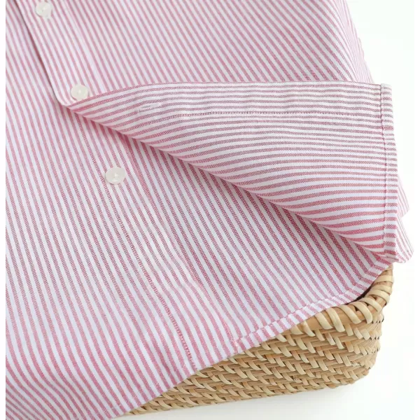 Dubinik® Mens Button Down Short Sleeve Shirt 100% Cotton Plaid Casual Oxford Shirts with Pocket