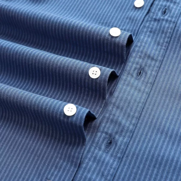 Dubinik® Mens Button Down Short Sleeve Shirt 100% Cotton Plaid Casual Oxford Shirts with Pocket