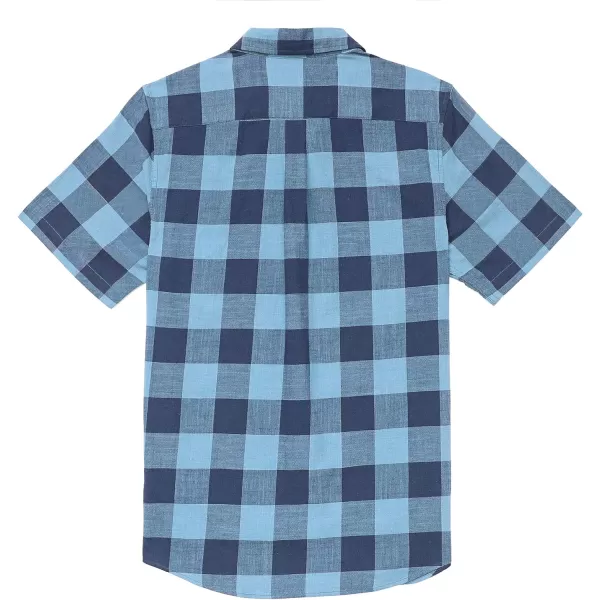 Dubinik® Mens Button Down Short Sleeve Shirt 100% Cotton Plaid Casual Oxford Shirts with Pocket