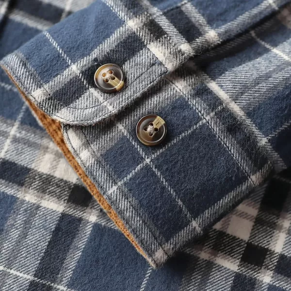 Dubinik® Mens Flannel Shirt Long Sleeve Button Down Plaid All Cotton Soft Brushed Flannel Shirt for Men Utility Casual Shirt
