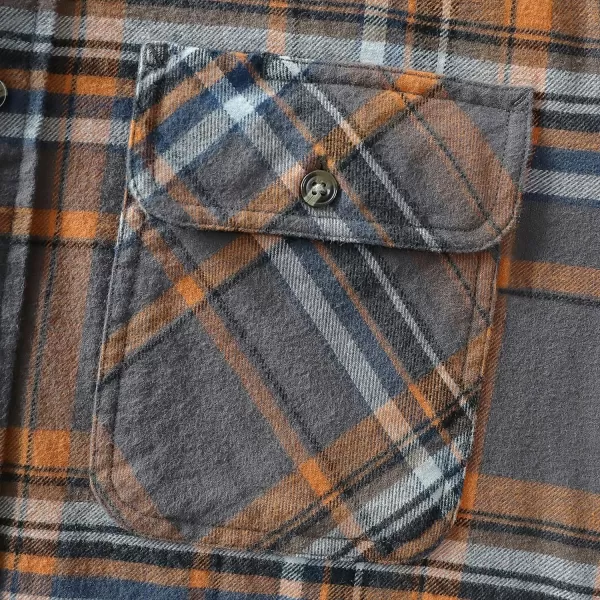Dubinik® Mens Flannel Shirt Long Sleeve Button Down Plaid All Cotton Soft Brushed Flannel Shirt for Men Utility Casual Shirt