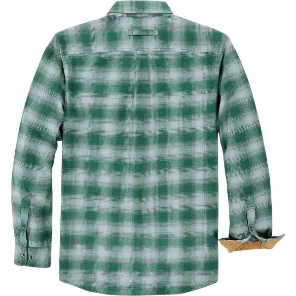 Dubinik® Mens Flannel Shirt Long Sleeve Button Down Plaid All Cotton Soft Brushed Flannel Shirt for Men Utility Casual Shirt