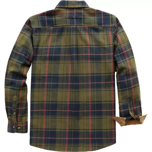 Dubinik® Mens Flannel Shirt Long Sleeve Button Down Plaid All Cotton Soft Brushed Flannel Shirt for Men Utility Casual Shirt
