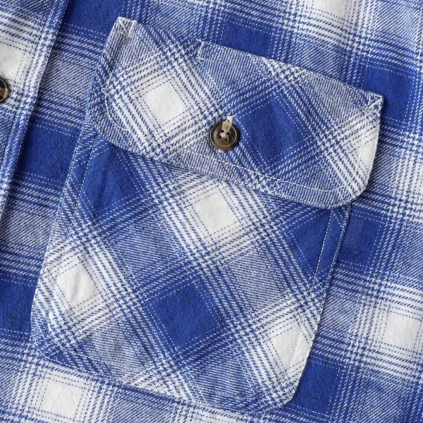 Dubinik® Mens Flannel Shirt Long Sleeve Button Down Plaid All Cotton Soft Brushed Flannel Shirt for Men Utility Casual Shirt