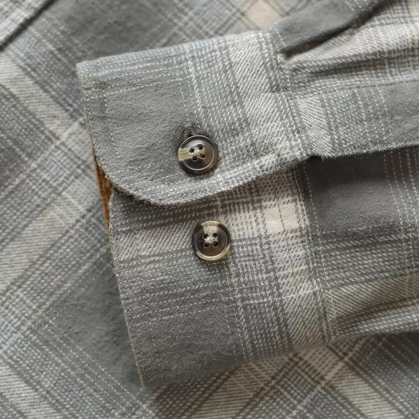 Dubinik® Mens Flannel Shirt Long Sleeve Button Down Plaid All Cotton Soft Brushed Flannel Shirt for Men Utility Casual Shirt