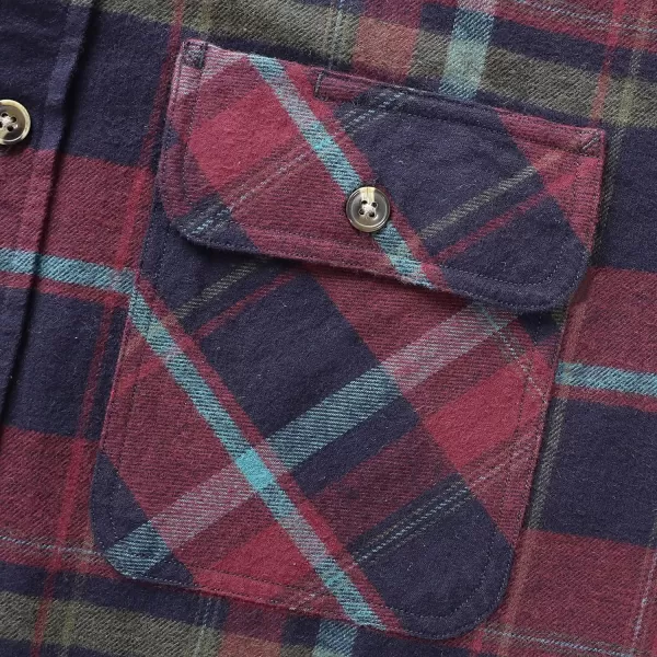 Dubinik® Mens Flannel Shirt Long Sleeve Button Down Plaid All Cotton Soft Brushed Flannel Shirt for Men Utility Casual Shirt