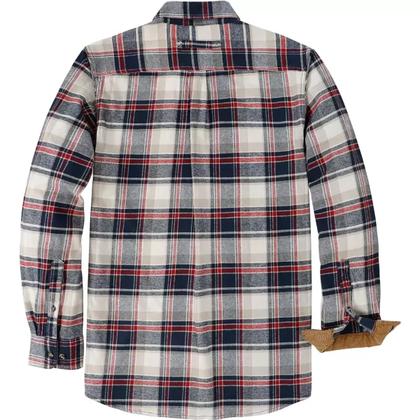 Dubinik® Mens Flannel Shirt Long Sleeve Button Down Plaid All Cotton Soft Brushed Flannel Shirt for Men Utility Casual Shirt