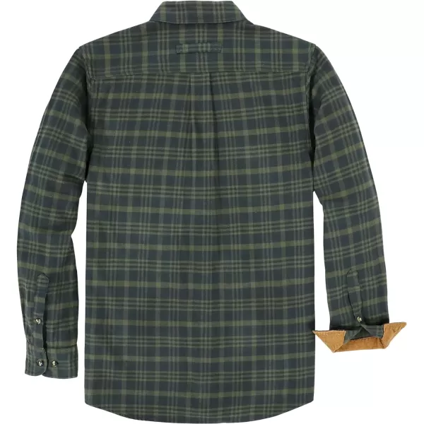 Dubinik® Mens Flannel Shirt Long Sleeve Button Down Plaid All Cotton Soft Brushed Flannel Shirt for Men Utility Casual Shirt