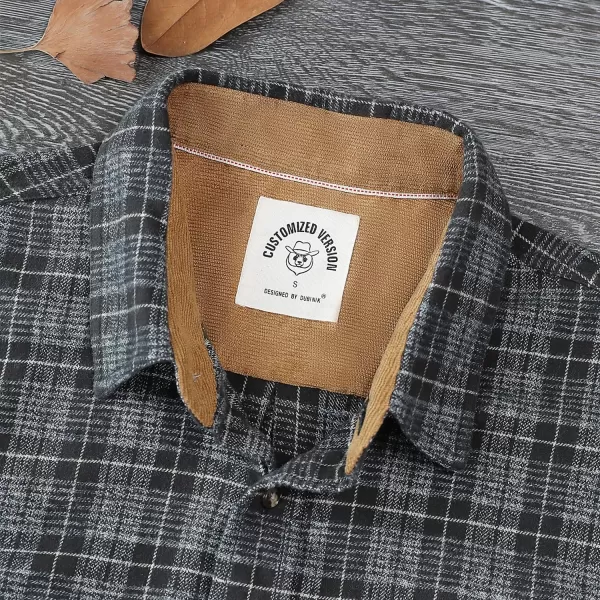 Dubinik® Mens Flannel Shirt Long Sleeve Button Down Plaid All Cotton Soft Brushed Flannel Shirt for Men Utility Casual Shirt