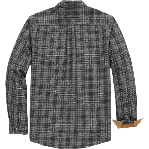 Dubinik® Mens Flannel Shirt Long Sleeve Button Down Plaid All Cotton Soft Brushed Flannel Shirt for Men Utility Casual Shirt