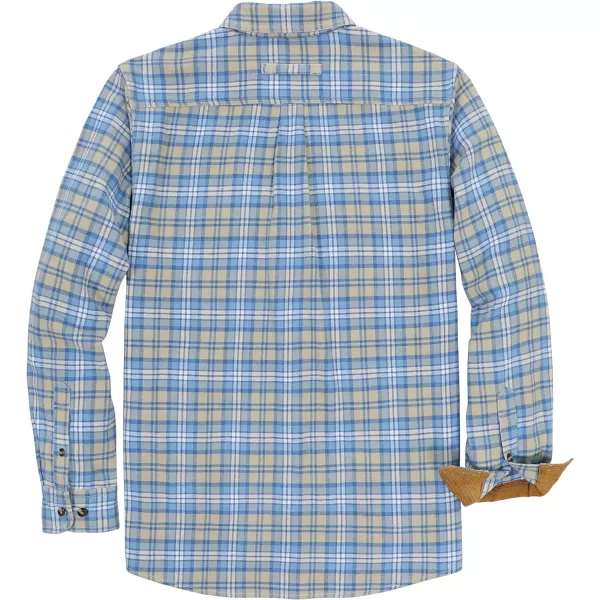 Dubinik® Mens Flannel Shirt Long Sleeve Button Down Plaid All Cotton Soft Brushed Flannel Shirt for Men Utility Casual Shirt