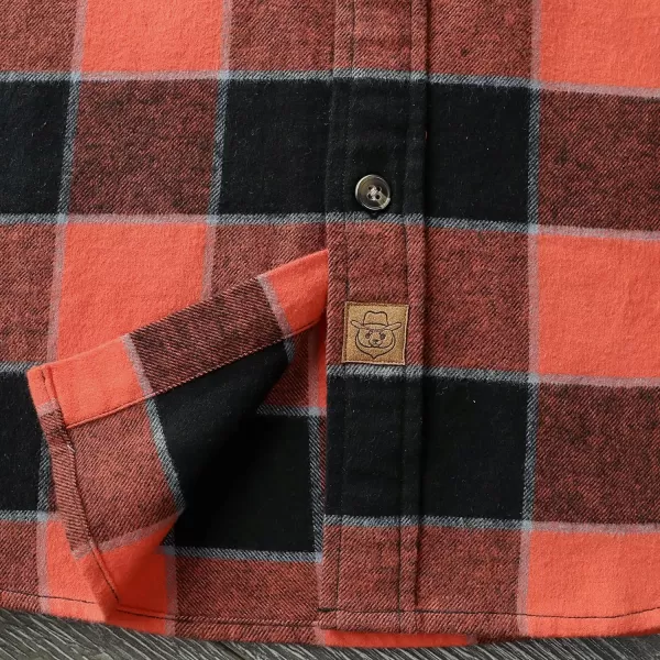 Dubinik® Mens Flannel Shirt Long Sleeve Button Down Plaid All Cotton Soft Brushed Flannel Shirt for Men Utility Casual Shirt