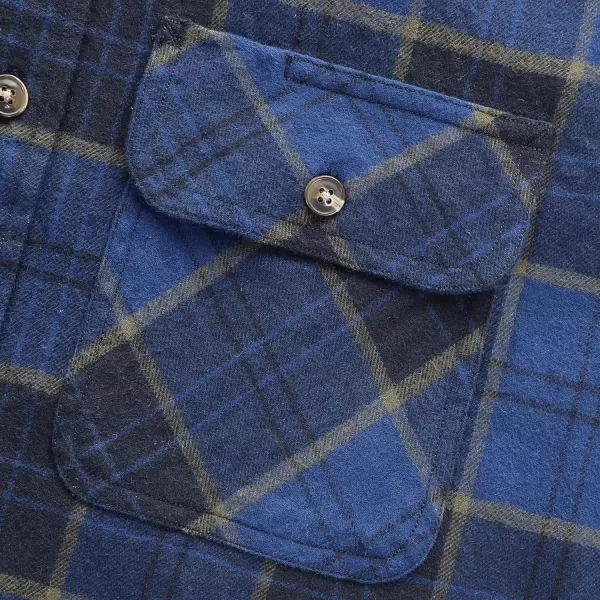Dubinik® Mens Flannel Shirt Long Sleeve Button Down Plaid All Cotton Soft Brushed Flannel Shirt for Men Utility Casual Shirt