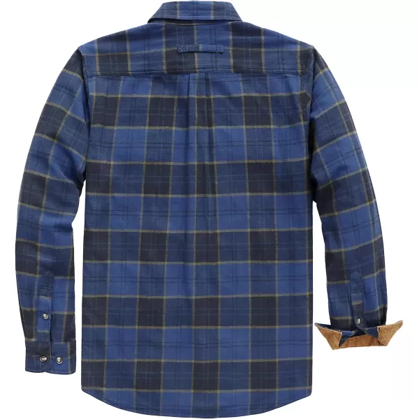 Dubinik® Mens Flannel Shirt Long Sleeve Button Down Plaid All Cotton Soft Brushed Flannel Shirt for Men Utility Casual Shirt