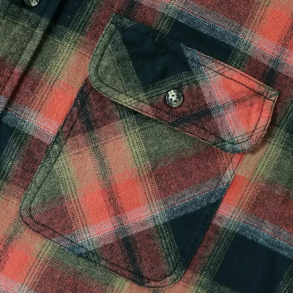 Dubinik® Mens Flannel Shirt Long Sleeve Button Down Plaid All Cotton Soft Brushed Flannel Shirt for Men Utility Casual Shirt
