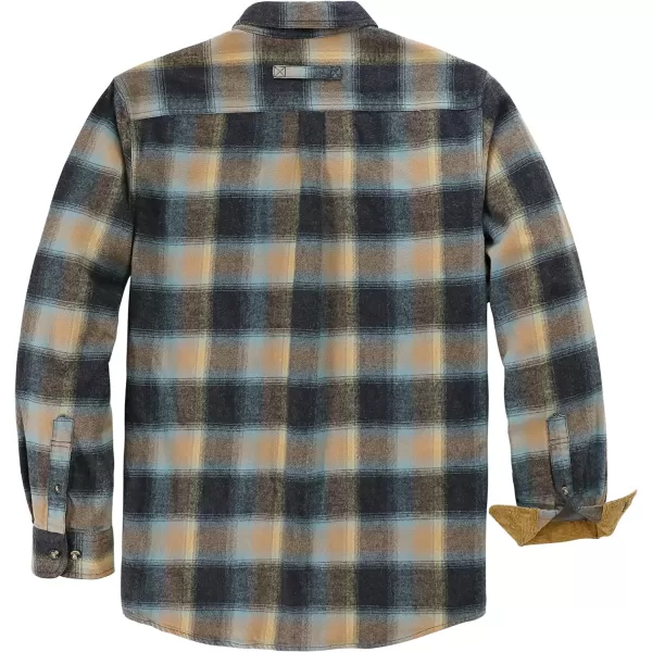 Dubinik® Mens Flannel Shirt Long Sleeve Button Down Plaid All Cotton Soft Brushed Flannel Shirt for Men Utility Casual Shirt