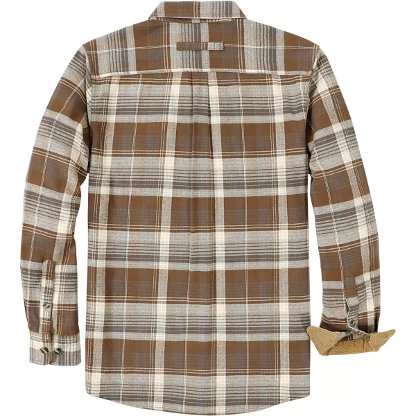 Dubinik® Mens Flannel Shirt Long Sleeve Button Down Plaid All Cotton Soft Brushed Flannel Shirt for Men Utility Casual Shirt