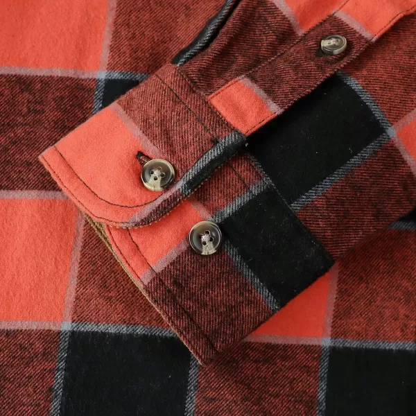 Dubinik® Mens Flannel Shirt Long Sleeve Button Down Plaid All Cotton Soft Brushed Flannel Shirt for Men Utility Casual Shirt