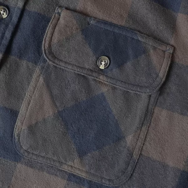 Dubinik® Mens Flannel Shirt Long Sleeve Button Down Plaid All Cotton Soft Brushed Flannel Shirt for Men Utility Casual Shirt