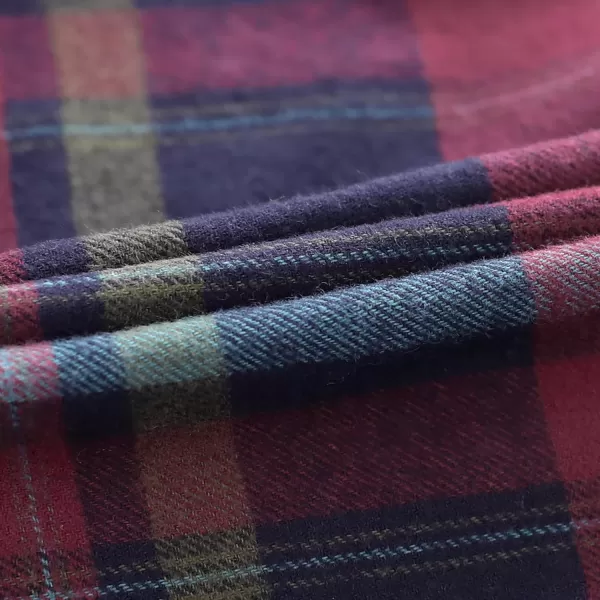Dubinik® Mens Flannel Shirt Long Sleeve Button Down Plaid All Cotton Soft Brushed Flannel Shirt for Men Utility Casual Shirt