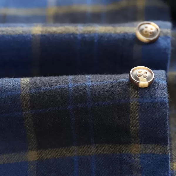 Dubinik® Mens Flannel Shirt Long Sleeve Button Down Plaid All Cotton Soft Brushed Flannel Shirt for Men Utility Casual Shirt