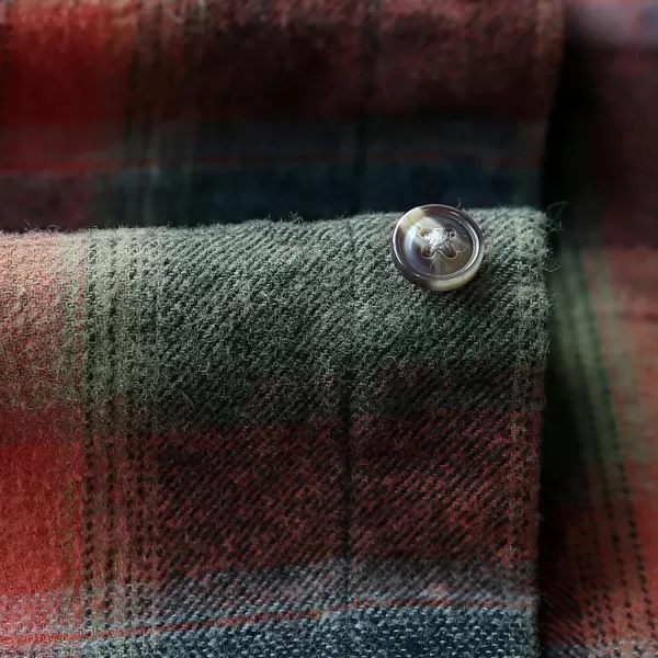 Dubinik® Mens Flannel Shirt Long Sleeve Button Down Plaid All Cotton Soft Brushed Flannel Shirt for Men Utility Casual Shirt