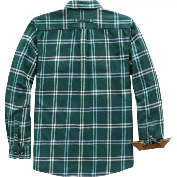 Dubinik® Mens Flannel Shirt Long Sleeve Button Down Plaid All Cotton Soft Brushed Flannel Shirt for Men Utility Casual Shirt