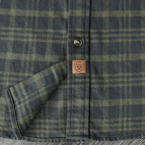 Dubinik® Mens Flannel Shirt Long Sleeve Button Down Plaid All Cotton Soft Brushed Flannel Shirt for Men Utility Casual Shirt