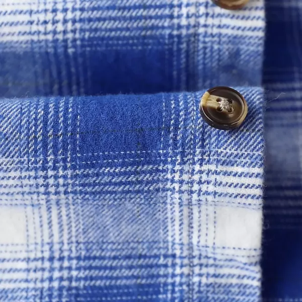Dubinik® Mens Flannel Shirt Long Sleeve Button Down Plaid All Cotton Soft Brushed Flannel Shirt for Men Utility Casual Shirt