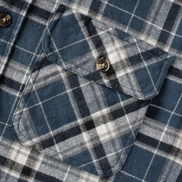 Dubinik® Mens Flannel Shirt Long Sleeve Button Down Plaid All Cotton Soft Brushed Flannel Shirt for Men Utility Casual Shirt