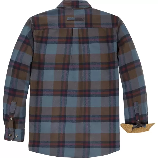 Dubinik® Mens Flannel Shirt Long Sleeve Button Down Plaid All Cotton Soft Brushed Flannel Shirt for Men Utility Casual Shirt