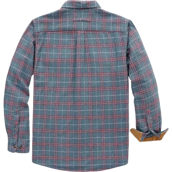Dubinik® Mens Flannel Shirt Long Sleeve Button Down Plaid All Cotton Soft Brushed Flannel Shirt for Men Utility Casual Shirt