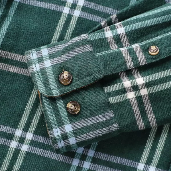 Dubinik® Mens Flannel Shirt Long Sleeve Button Down Plaid All Cotton Soft Brushed Flannel Shirt for Men Utility Casual Shirt