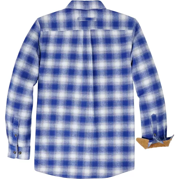 Dubinik® Mens Flannel Shirt Long Sleeve Button Down Plaid All Cotton Soft Brushed Flannel Shirt for Men Utility Casual Shirt