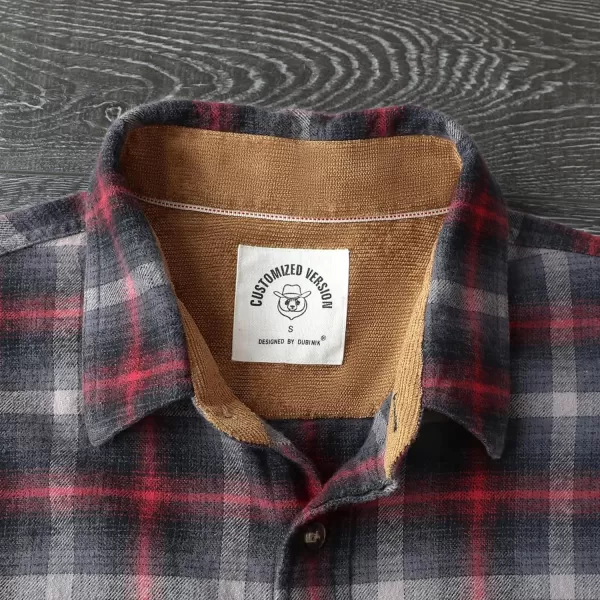 Dubinik® Mens Flannel Shirt Long Sleeve Button Down Plaid All Cotton Soft Brushed Flannel Shirt for Men Utility Casual Shirt