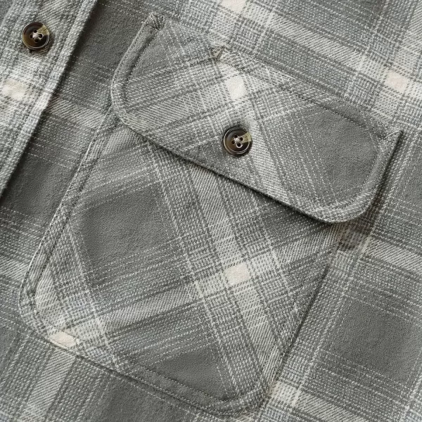 Dubinik® Mens Flannel Shirt Long Sleeve Button Down Plaid All Cotton Soft Brushed Flannel Shirt for Men Utility Casual Shirt