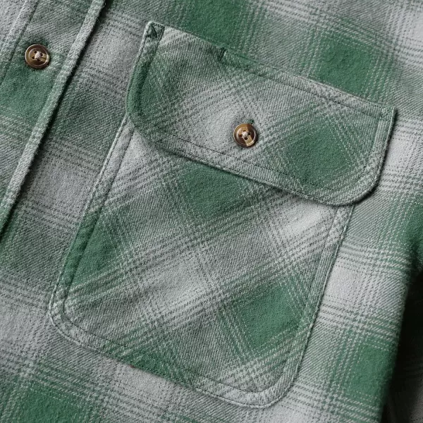 Dubinik® Mens Flannel Shirt Long Sleeve Button Down Plaid All Cotton Soft Brushed Flannel Shirt for Men Utility Casual Shirt