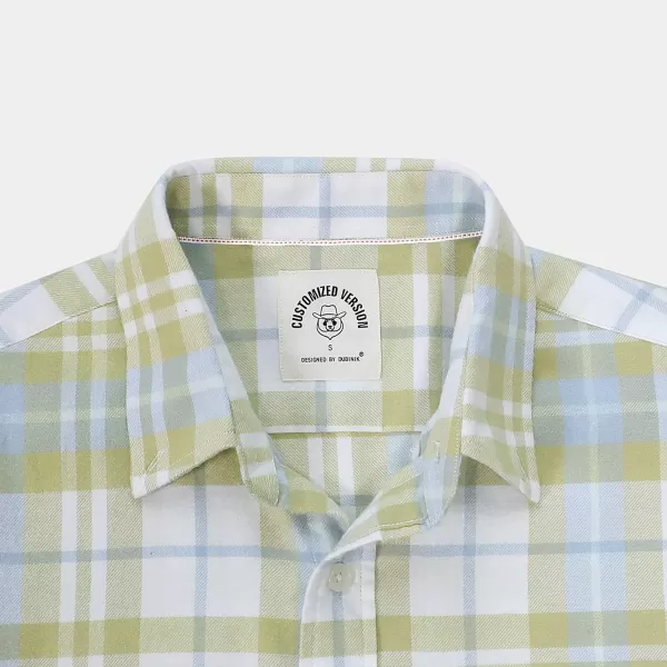 Dubinik® Mens Flannel Shirt Long Sleeve Plaid Flannel Shirt for Men Soft 100% Cotton Casual Button Down Shirts Regular Fit