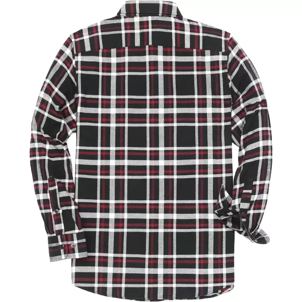 Dubinik® Mens Flannel Shirt Long Sleeve Plaid Flannel Shirt for Men Soft 100% Cotton Casual Button Down Shirts Regular Fit