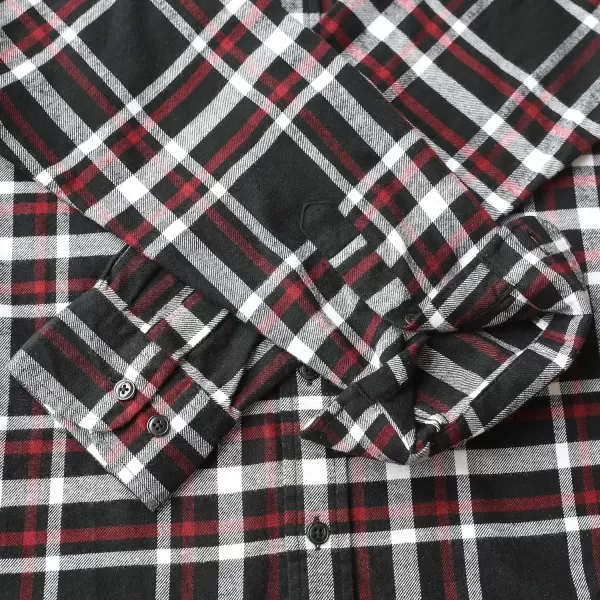 Dubinik® Mens Flannel Shirt Long Sleeve Plaid Flannel Shirt for Men Soft 100% Cotton Casual Button Down Shirts Regular Fit