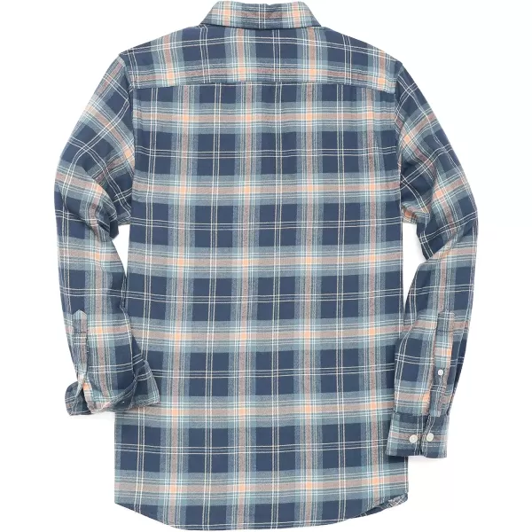 Dubinik® Mens Flannel Shirt Long Sleeve Plaid Flannel Shirt for Men Soft 100% Cotton Casual Button Down Shirts Regular Fit