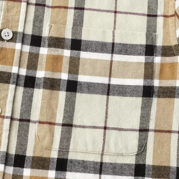Dubinik® Mens Flannel Shirt Long Sleeve Plaid Flannel Shirt for Men Soft 100% Cotton Casual Button Down Shirts Regular Fit