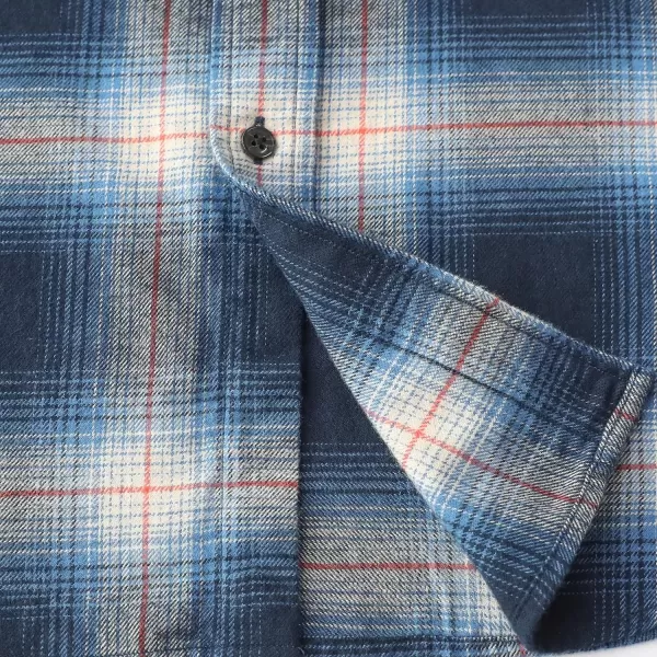 Dubinik® Mens Flannel Shirt Long Sleeve Plaid Flannel Shirt for Men Soft 100% Cotton Casual Button Down Shirts Regular Fit