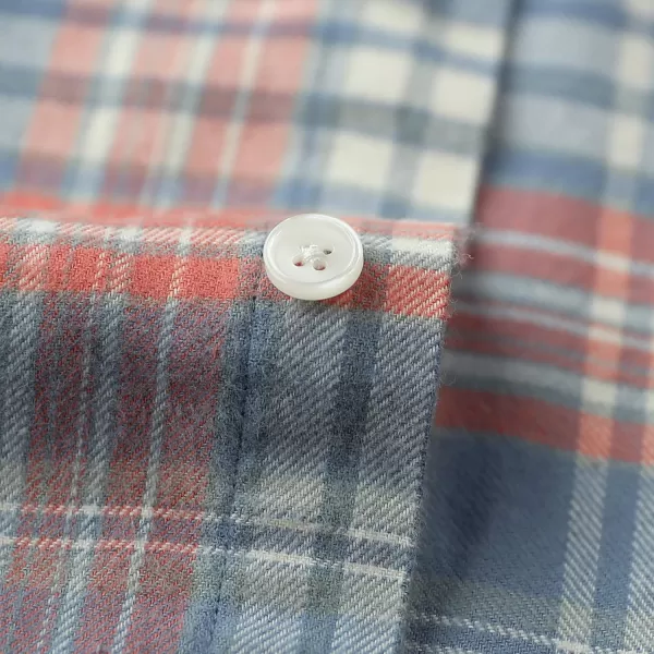 Dubinik® Mens Flannel Shirt Long Sleeve Plaid Flannel Shirt for Men Soft 100% Cotton Casual Button Down Shirts Regular Fit