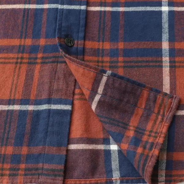 Dubinik® Mens Flannel Shirt Long Sleeve Plaid Flannel Shirt for Men Soft 100% Cotton Casual Button Down Shirts Regular Fit