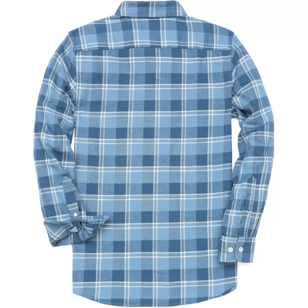 Dubinik® Mens Flannel Shirt Long Sleeve Plaid Flannel Shirt for Men Soft 100% Cotton Casual Button Down Shirts Regular Fit