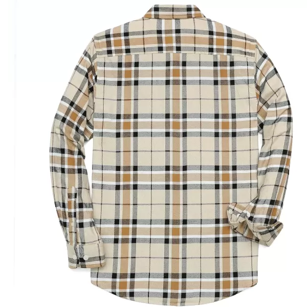 Dubinik® Mens Flannel Shirt Long Sleeve Plaid Flannel Shirt for Men Soft 100% Cotton Casual Button Down Shirts Regular Fit