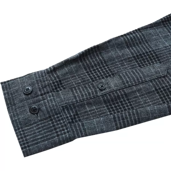 Dubinik® Mens Flannel Shirt Long Sleeve Plaid Flannel Shirt for Men Soft 100% Cotton Casual Button Down Shirts Regular Fit