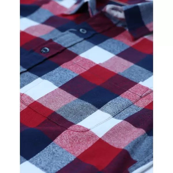 Dubinik® Mens Flannel Shirt Long Sleeve Plaid Flannel Shirt for Men Soft 100% Cotton Casual Button Down Shirts Regular Fit